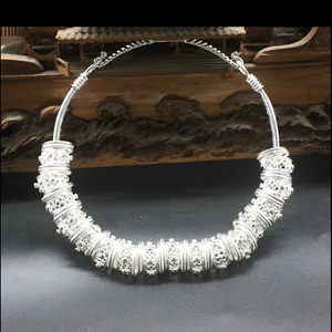 Серебряное ожерелье из миао для фестиваля, сцены, сцены, одежда, аксессуары, национальное винтажное ожерелье