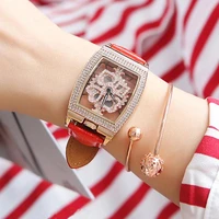hot high quality fashion top brand luxury square rotating women watches quartz diamond stainless steel watch womens