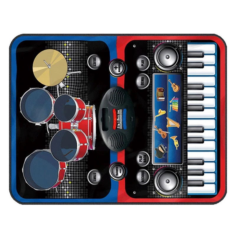 

Children's 2 in 1 Video Game Blanket Musical Instrument Puzzle Piano Drum Set Birthday Gift