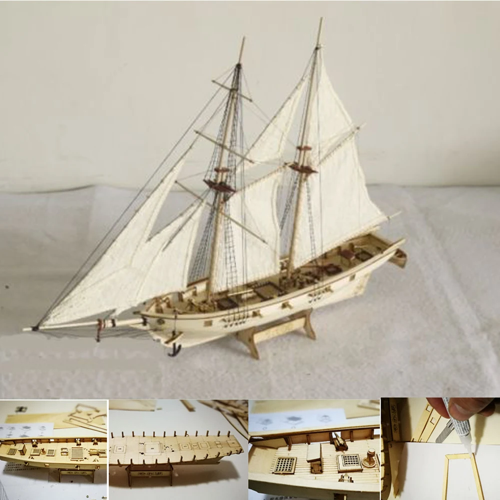 DIY Ship Assembly Model Kits Wooden Sailing Boat Scale Decoration Toys Gifts for Kids Adults | Дом и сад