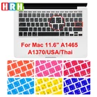Защитный чехол для клавиатуры, силиконовый, для MacBook Air 11,6 дюйма, A1465, A1370, американская Раскладка