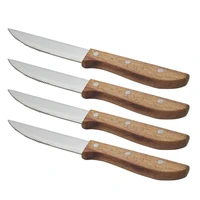 2 10pcs wood handle steak knife set dinner knives table knife serrated blade restaurant cutlery japanese wooden dinnerware