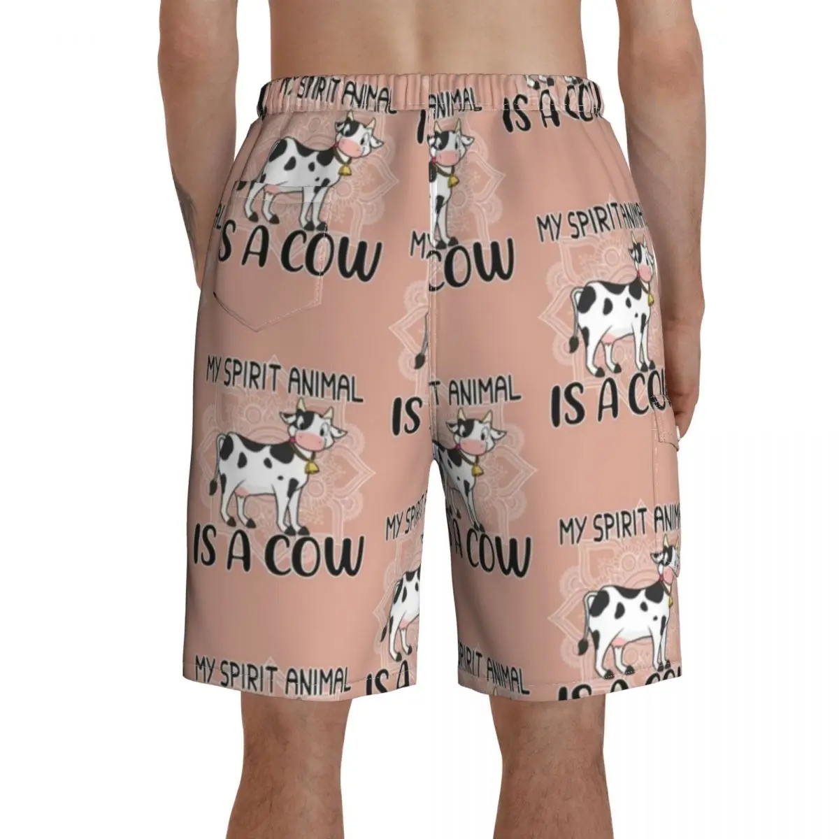 

Cow Board Shorts Funny Bathing Swimming Trunks Polyester Men Swim Trunks