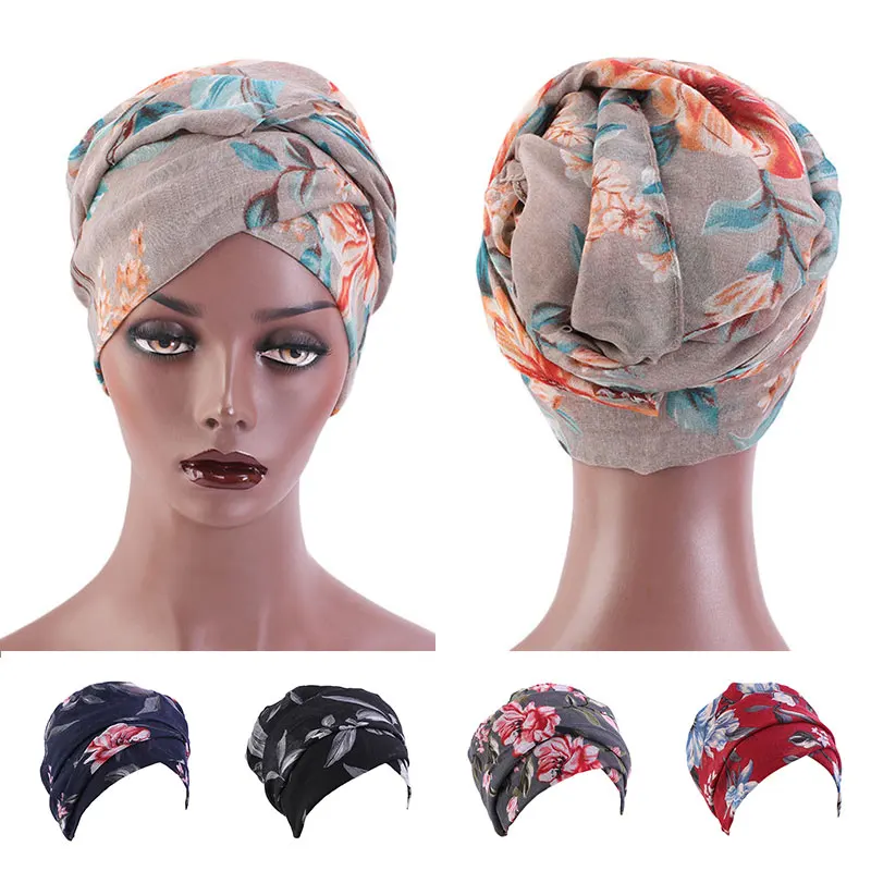 

1pc India African Head Wraps Women Trendy Square Scarf Cap Turban Female Colorful Popular Headband Decoration Scarf Hat Hot Sale
