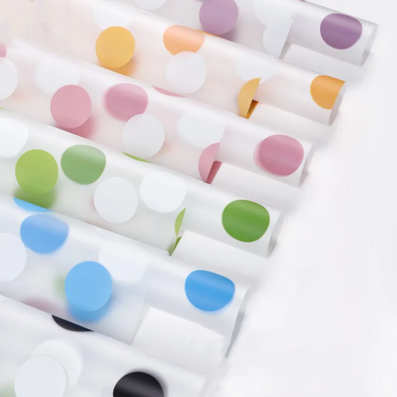 

20PCS Big Dot Plastic Waterproof Fog Paper Flower Pearlescent Packaging Material Florist Supplies Gift Wrapping Paper Wholesale