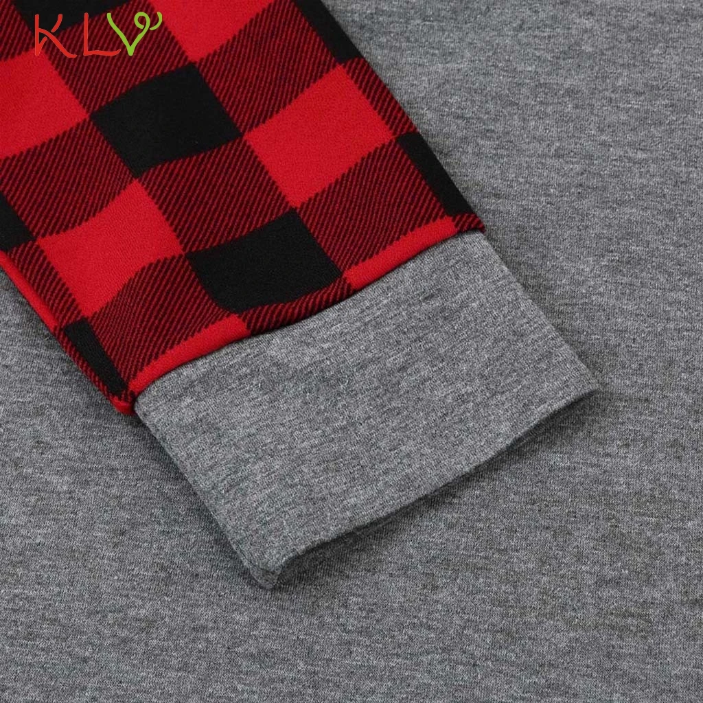 

Christmas T Shirt Women Plaid Print Funny Top Long Sleeve Tees 2019 Autumn Winter Tee Shirts Raglan Sleeve Casual Clothes 19Nov