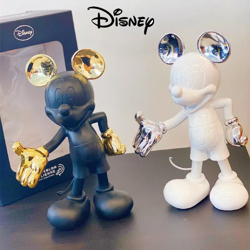 

30CM Disney Cartoon Mickey Mouse Statue Beckoning Mickey Cute Figure Resin Sculpture Trendy Shop Room Decor Ornament Youth Gift