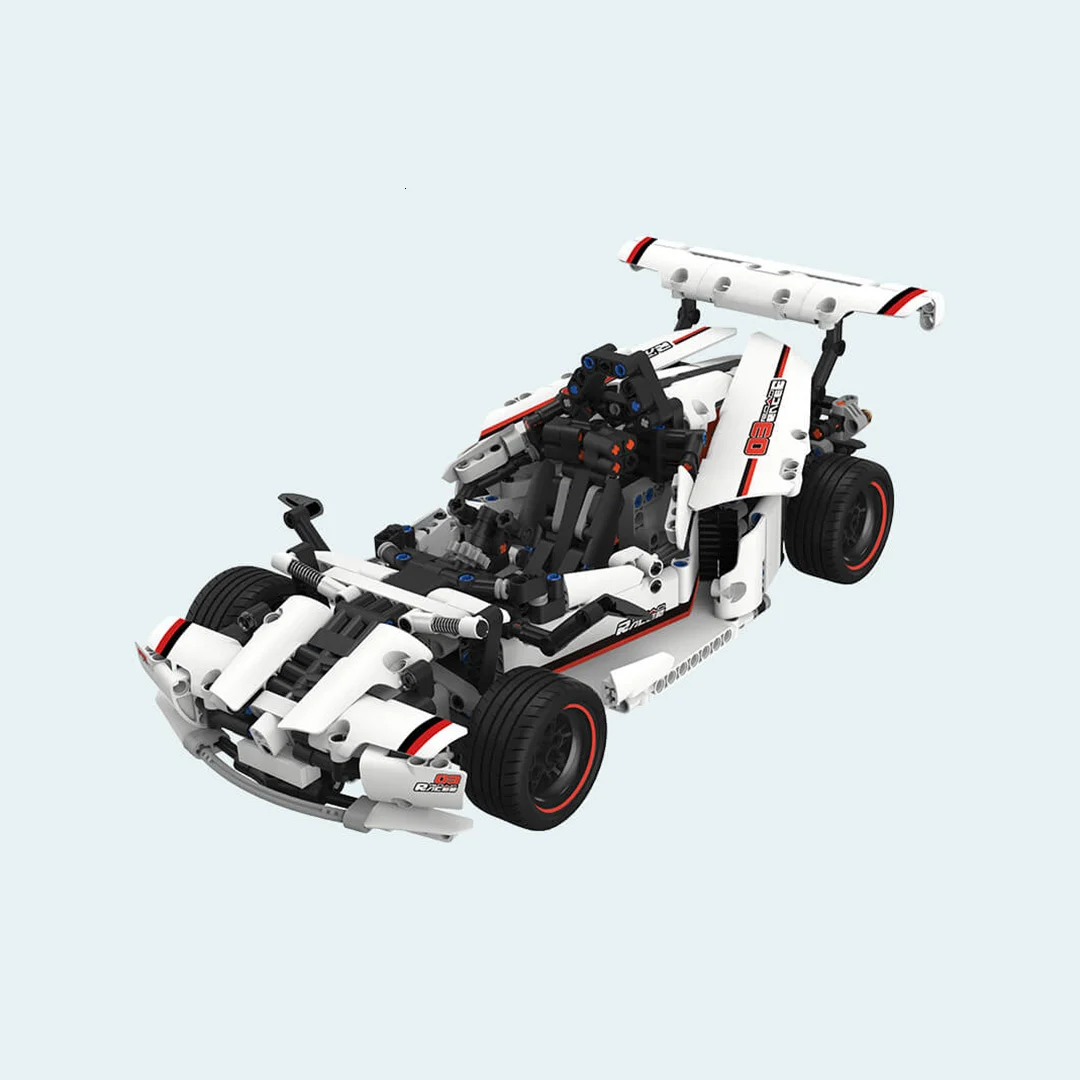 Белый Xiaomi Smart Building Block Highway гоночный автомобиль моделирующий Xiomi Smart Highway Racing для детей мальчиков 3D Трехмерные рисунки - Цвет: Белый