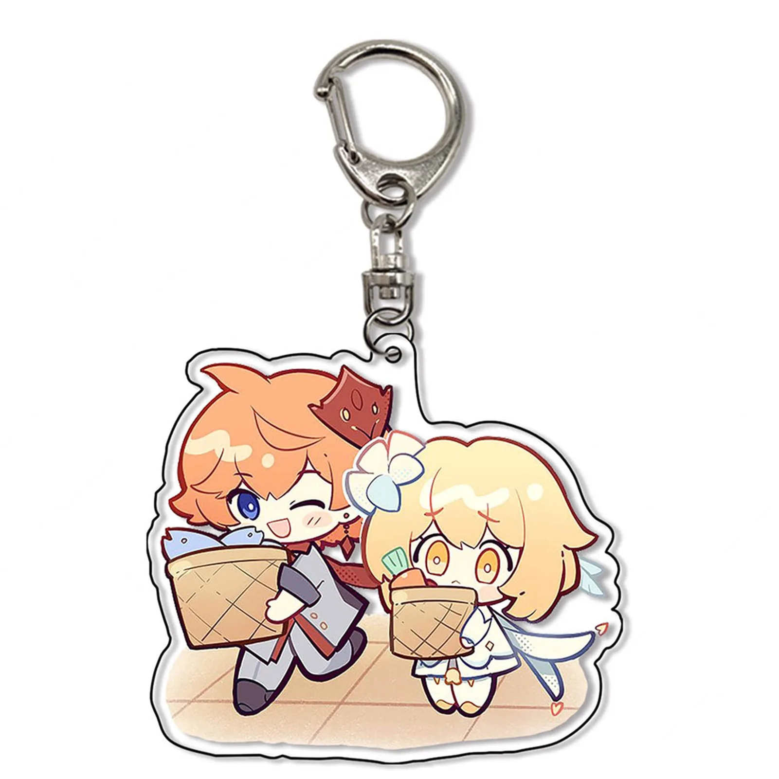 

Anime Keychain Genshin Impact Venti Paimon Player Diluc Klee Man Key Chain For Womens Cute Bag Pendant Key Ring Gift