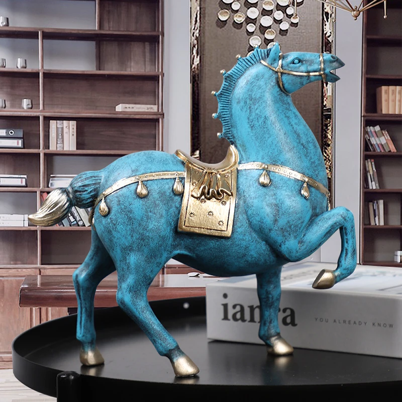 

Horses Sculpture Statues Resin Ornaments TV Cabinet Living room Decoration Home Decoration Accessories For Gift Horse enfeites