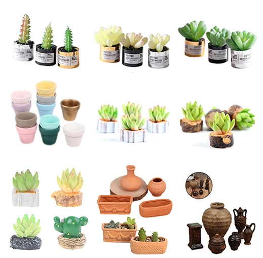 

1:12 Dollhouse Miniature Succulent Plant Green Hydroponic Potted Doll House Glass Jar Model Home Garden Furniture Decor 1/2/5pcs