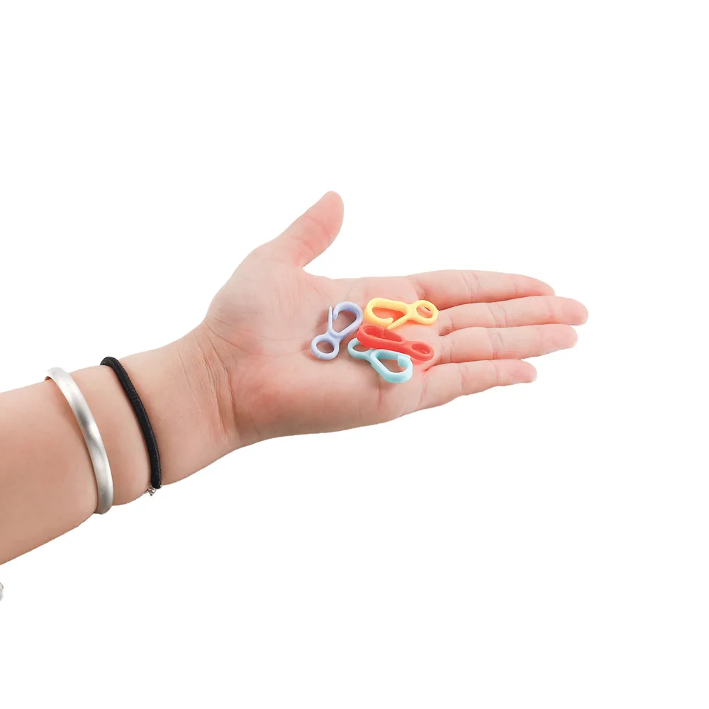 50pcs/lot 33mm Plastic Candy Colors Lobster Clasps Hooks Key Chain Rings for DIY Charms Keychain Jewelry Making Accessories - купить по