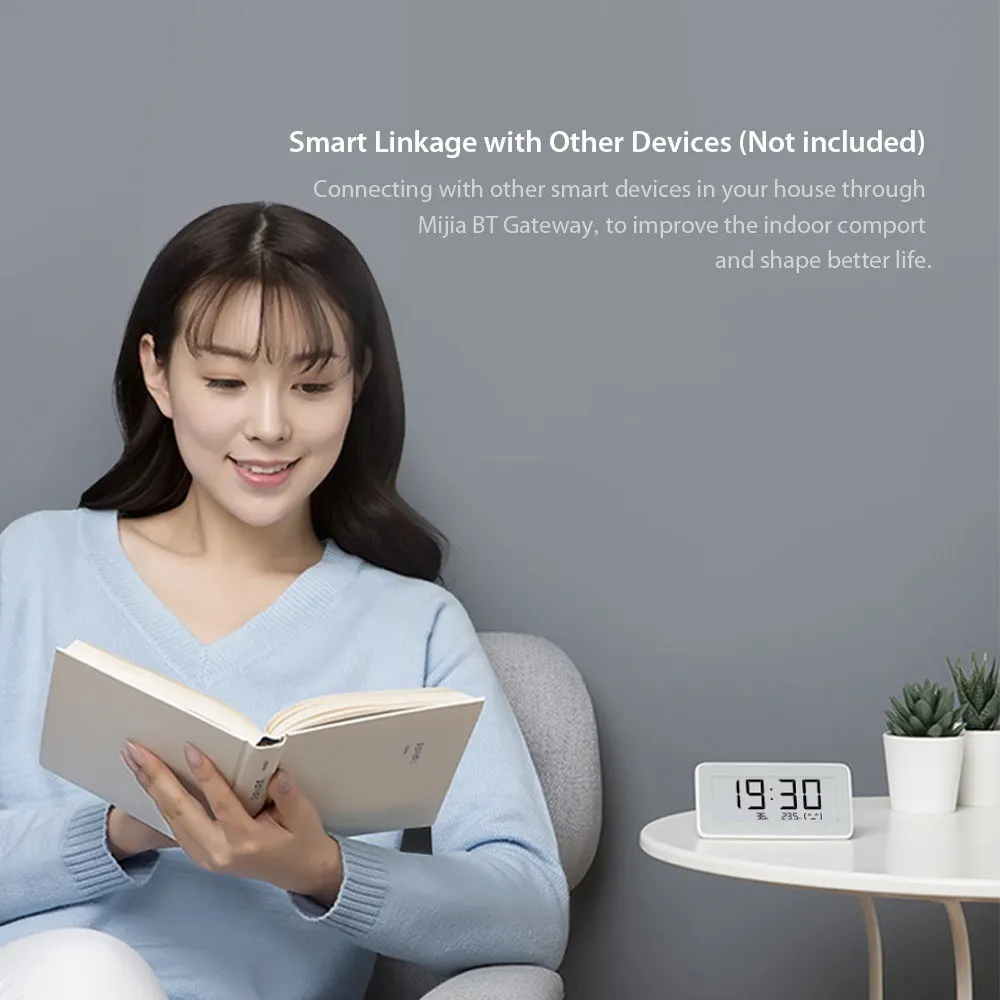 Оригинальные Многофункциональные цифровые часы Xiaomi Mi электронные чернила экран