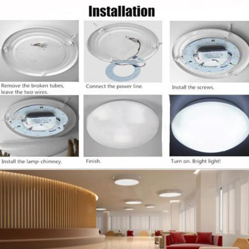 

6/12/15/18WModel Circle Shaped LED Panel Ceiling Light Fixtures Board Lamp Plate