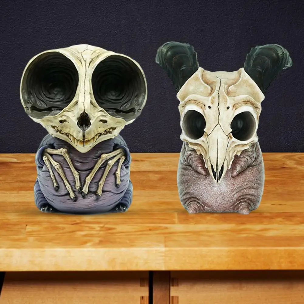 

Смешная полимерная статуя на Хэллоуин, влагостойкое жуткое украшение, Череп, насекомое, газон, Домашний Настольный Декор, ручная работа