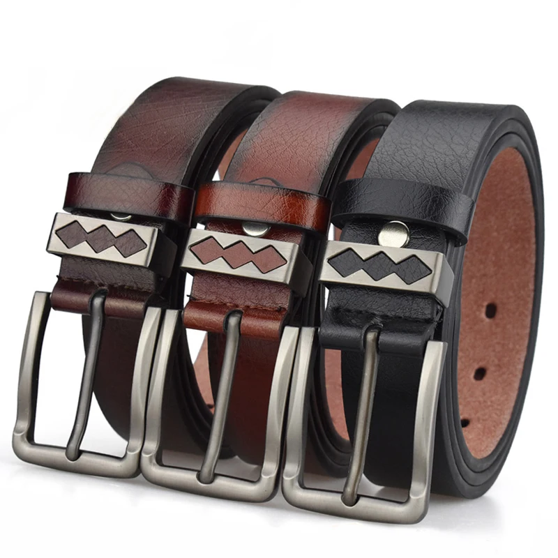 ANPUDUSEN Genuine Leather Belts For men Luxury Men's Belt Leather Belts Alloy Buckle Casual Male Vintage Strap ceinture homme
