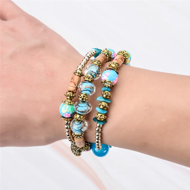 Натуральный богемский камень хрустальные бусины браслеты с подвесками для