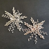 slbridal handmade crystal rhinestones flower wedding hair clip barrettes bridal headpieces hair accessories women jewelry