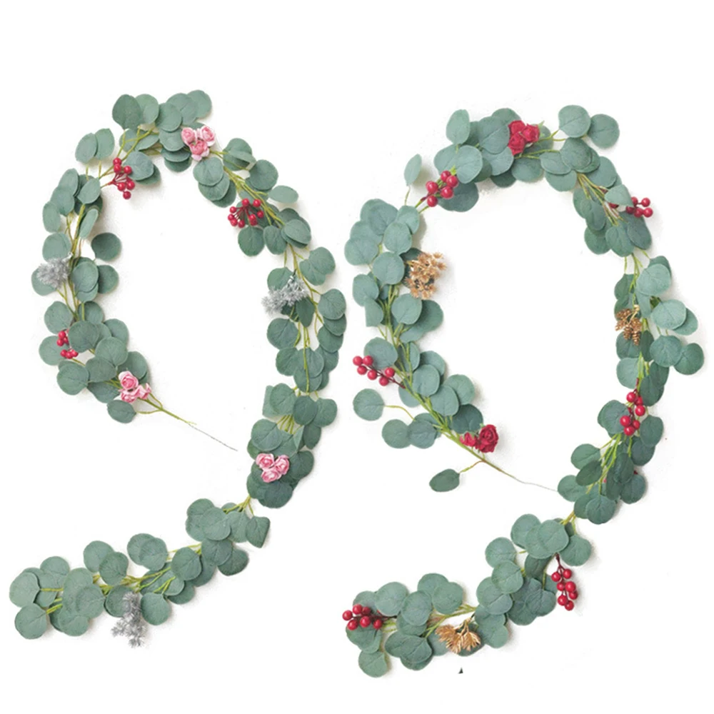Искусственные листья эвкалипта искусственная Виноградная лоза зелени Гирлянда