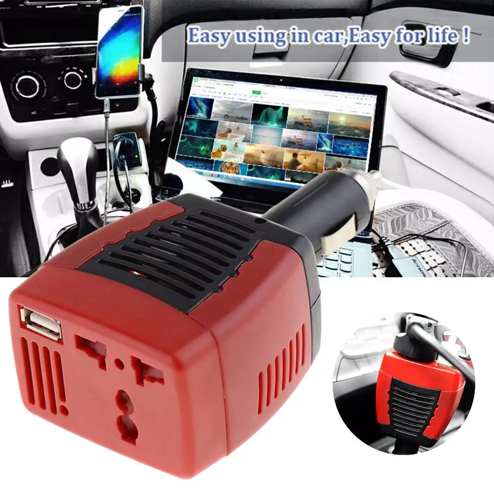 Автомобильный Мощность инвертор USB 2.1A 150 Вт AC/DC 12V AC 220 конвертер адаптер для