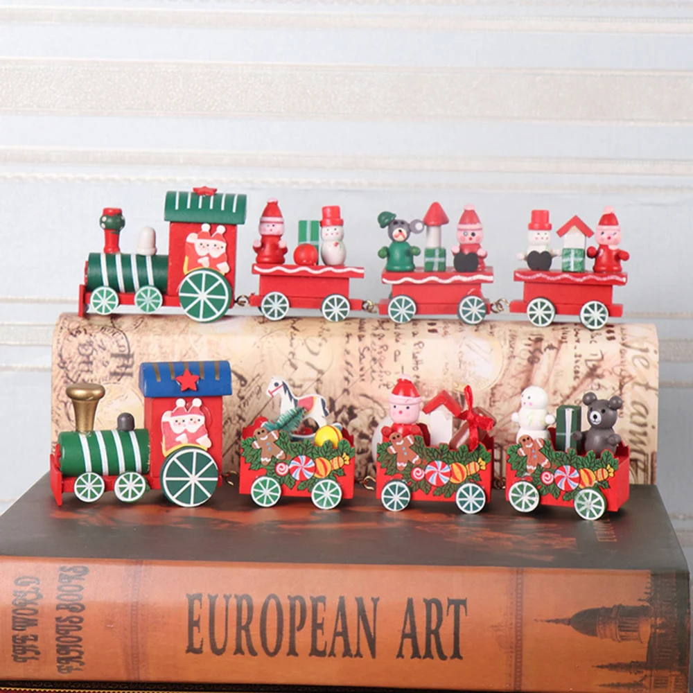 Мини рождественские деревянные игрушки поезд рождественский инновационный