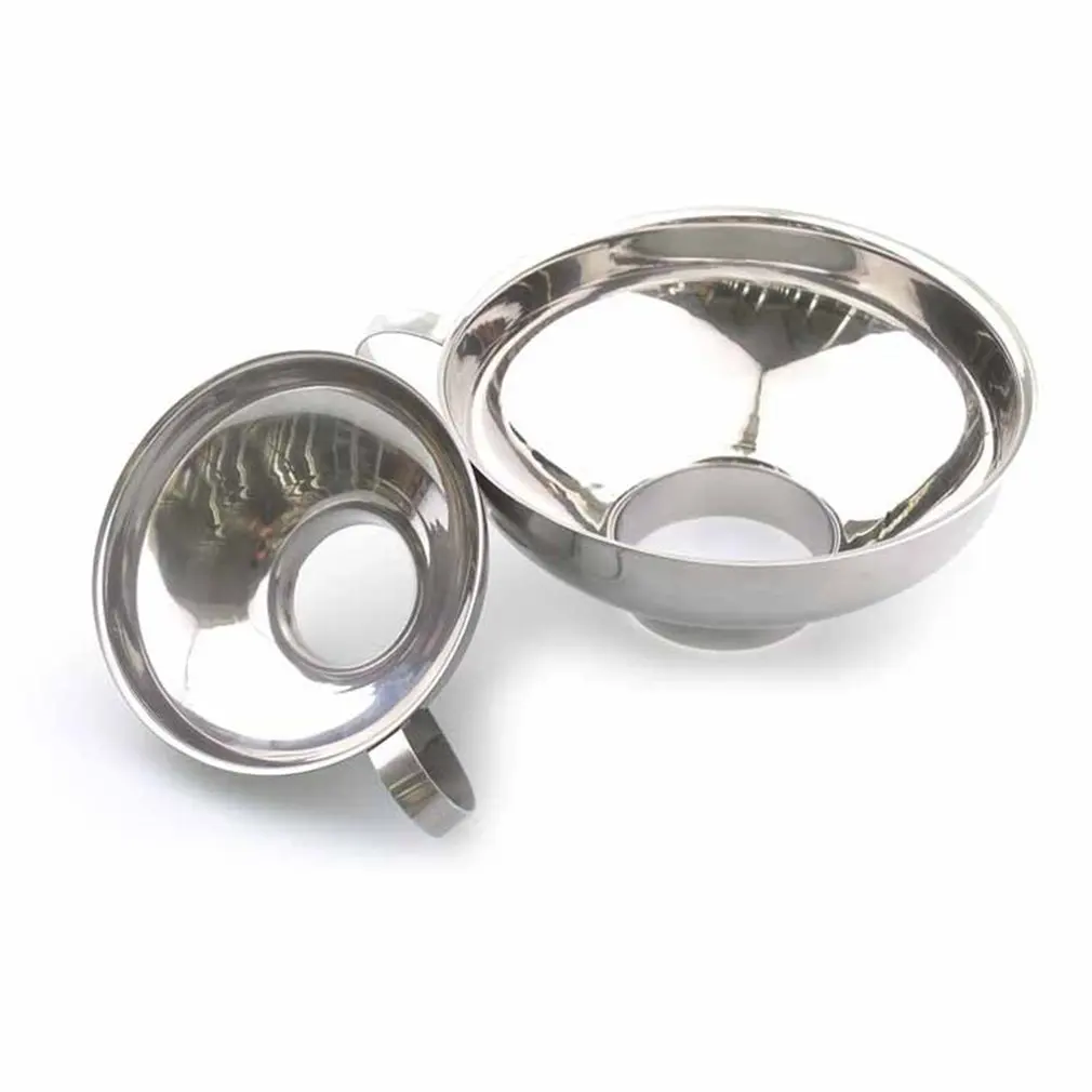 

Stainless Steel Wide Mouth Canning Funnel Salad Dressing Funnel Oil Leak Hopper Filter Kitchen Cooking Tools