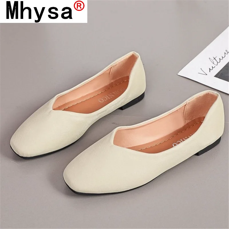 

Fashion Women's Flats 2021 Spring New Shallow Low-heeled Women Casual Shoes Outdoor Square Toe Comfortable Light Shoes for Woman