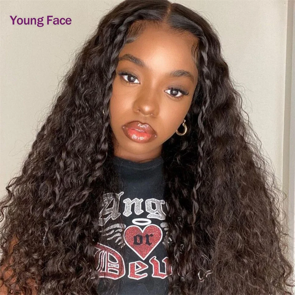 Water Wave Human Hair Wigs For Black Women 13x6 HD Lace Frontal Human Hair Wig 28 30 Inch Water Wave Pre Plucked Lace Front Wigs