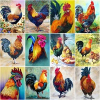 diy 5d diamond painting rooster hen chicken full round mosaic diamond embroidery cross stitch rhinestone home decor