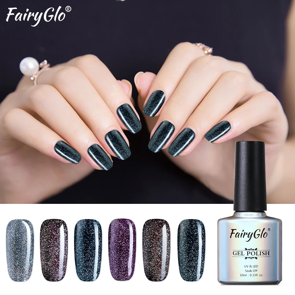 FairyGlo био Гели Soak Off УФ светодиодный ошейник из черных бриллиантов Гель лак для