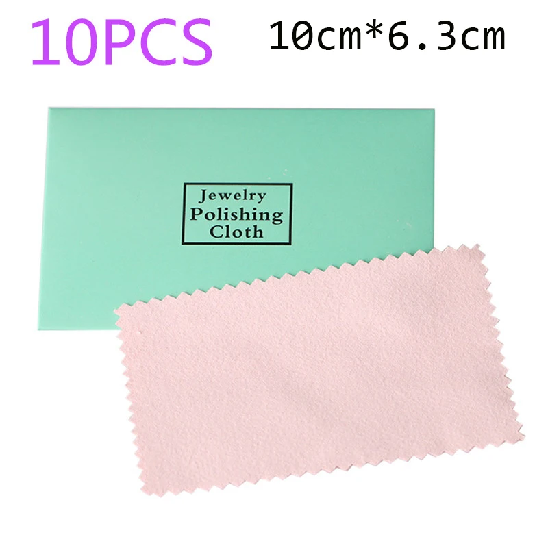 10pcs 5 шт., 10 шт, 50 шт в наборе, цвет серебристый, Золотой ухода за украшениями ткань для полировки, ювелирное изделие, не тускнеет инструменты для самостоятельного изготовления ювелирных изделий Аксессуары - Цвет: 10pcs