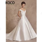 MACDOUGAL свадебные платья 2022 простая Милая атласная Пляжная Вечеринка платье невесты с открытыми плечами Vestido De невесты гражданская Женская юбка