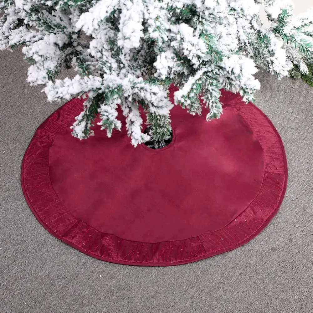 

1Pcs Round Thick Red Embroidery Sequin Christmas Tree Ornament Holiday Decoration Party Supplies Xmas Decorations 90cm/127cm