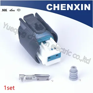 Черная 2-контактная автомобильная проводка с гнездом (0,6) Автомобильный разъем 9-967644-1 автомобильная электрическая розетка