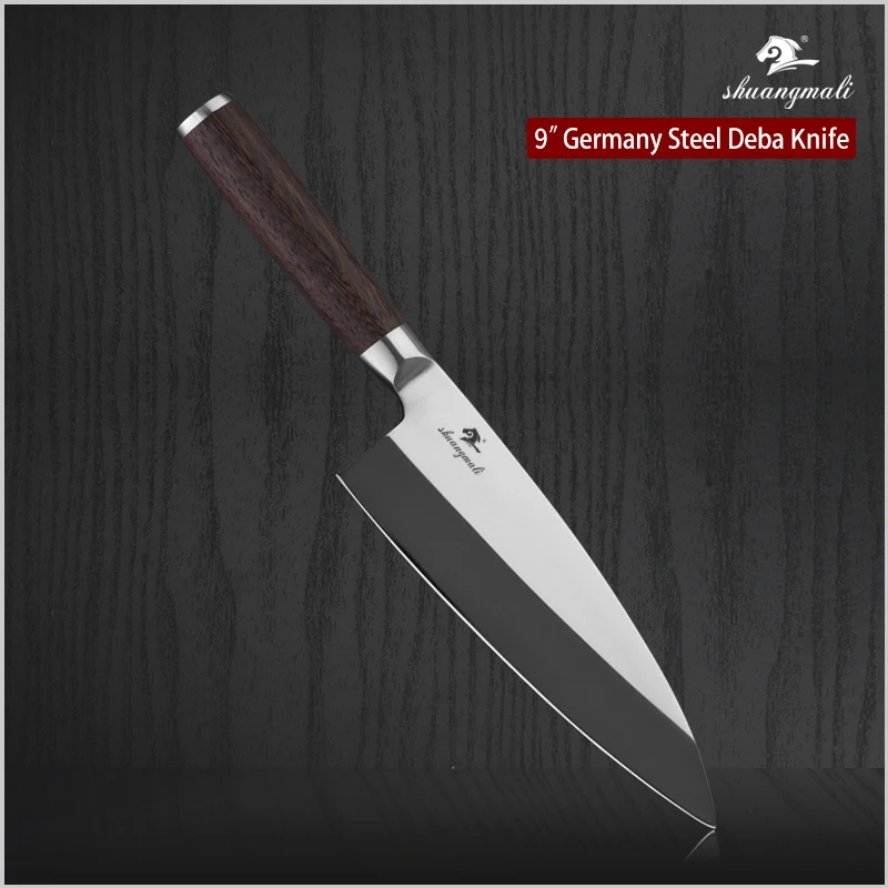 

Shuangmali 9‘’ Utility Cleaver Fish Salmon Knife Germany 1.4116 Stainless Steel Japanese Chef Knives Wood Handle Filleting Knife