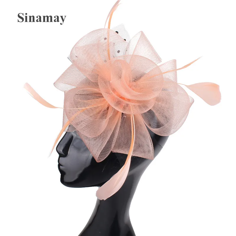 Женская заколка для волос Королевская Синяя из кринолина Свадебная и церковная