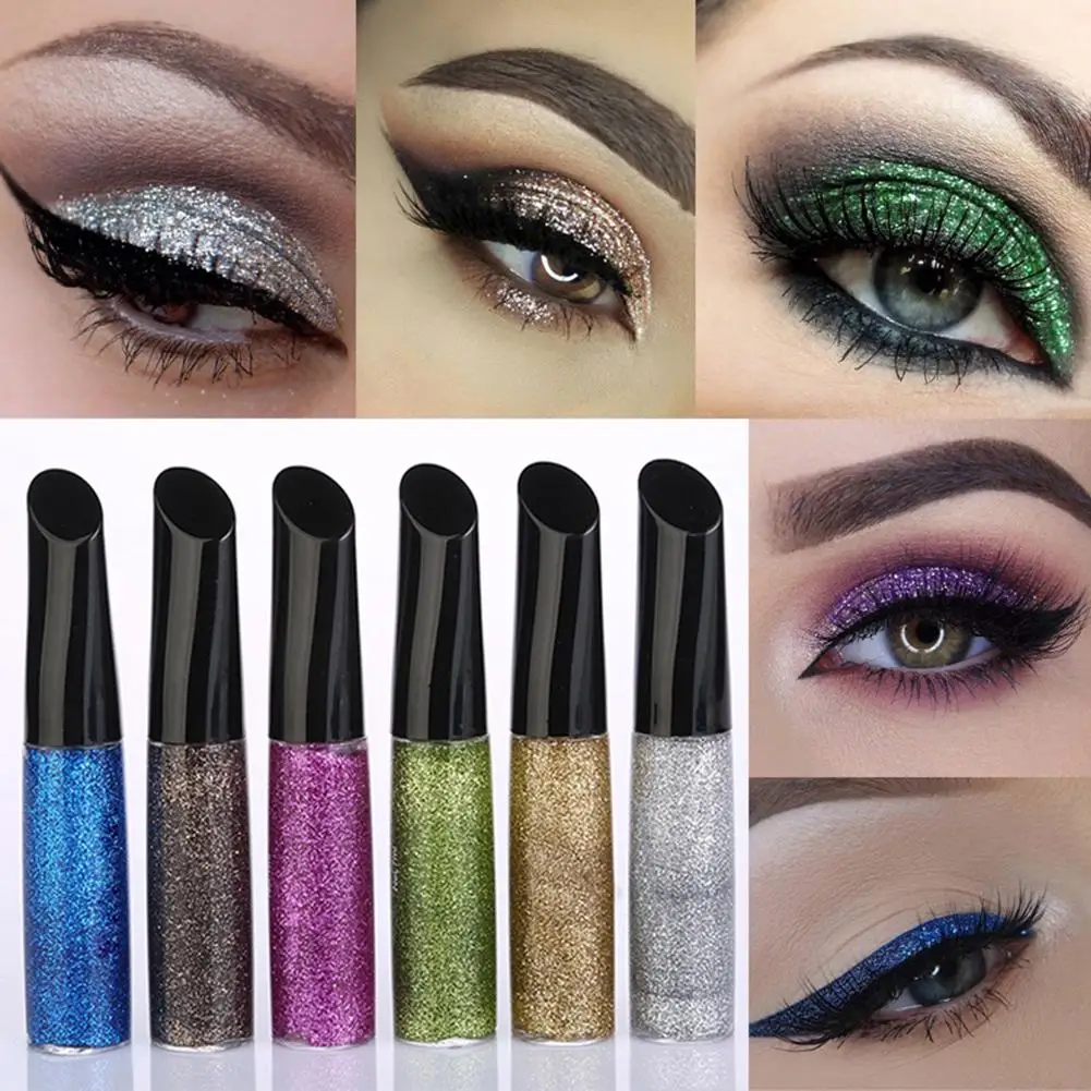 Жидкая подводка для глаз супер водостойкая Черная Подводка с металлическим