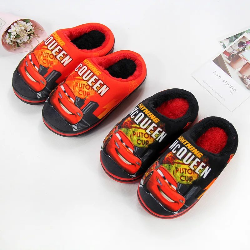 Детские хлопковые тапочки Disney новинка 2019 зимняя Нескользящая домашняя обувь для