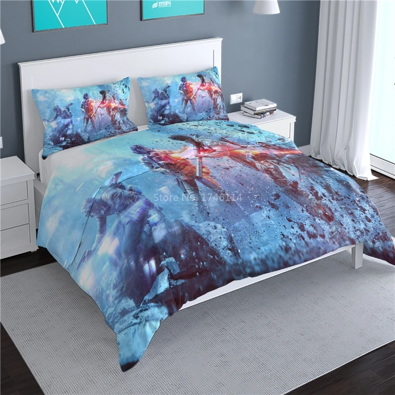

3D Printed Twin Full Queen King Size Bedding Set Battlefield Shooting Game Duvet Cover Set Bed Linens Home Textile for Boys Girl