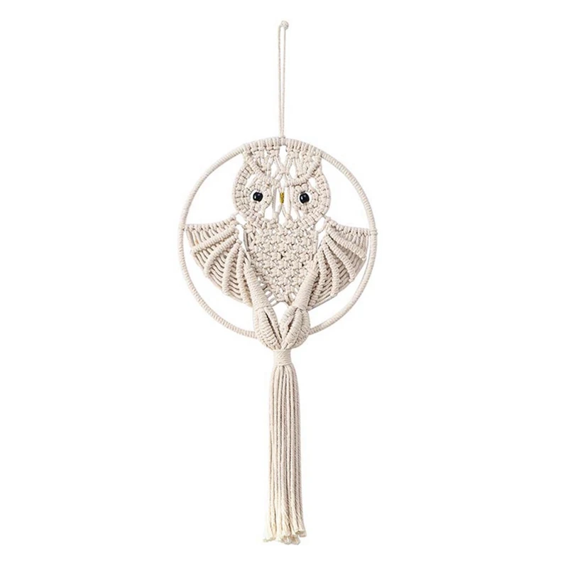 

Hand-Woven Owl Primary Color Cotton Rope Wall Decoration Tapestry Decoration Home Living Room Pendant Bohemian Wind