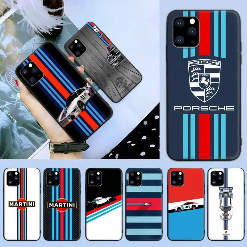 

Martini Racing Phone Case For Black-Iphone 5 5s se 6 6s 7 8 11 12 X Xs Xr Pro Plus Max Mini Cover