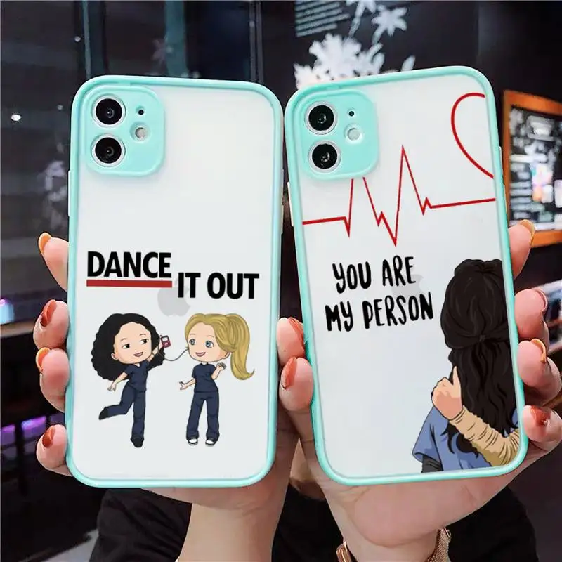 

Greys Anatomy You're My Person Phone Case For iPhone 12 11 Mini Pro XR XS Max 7 8 Plus X Matte transparent blue Back Cover