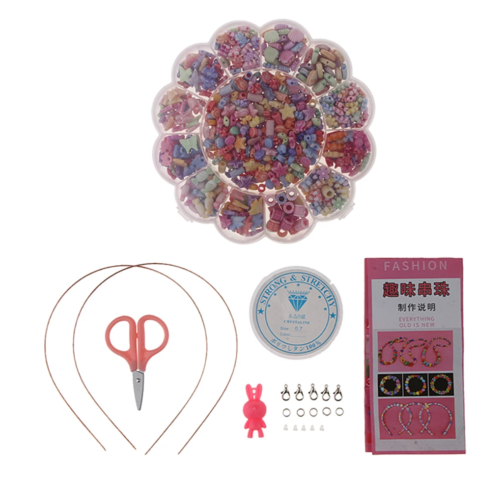 

Acrylic Beads Accessories Spacer Beads with Tools for Jewelry Making