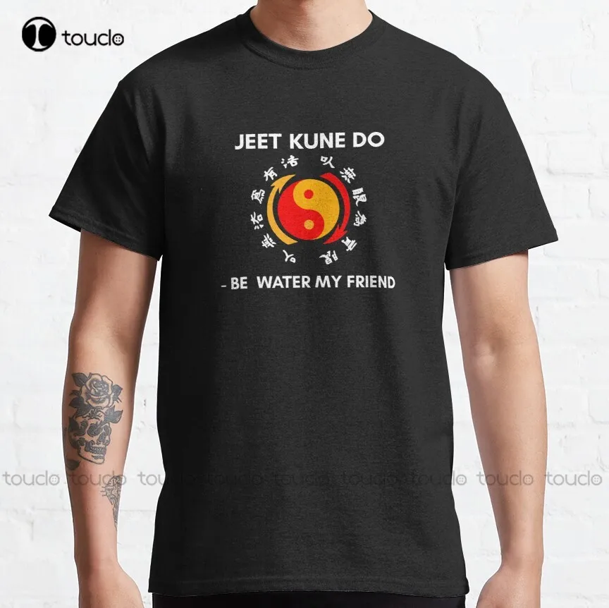Классическая футболка Jkd - Yin &amp Yang Be как водяной Брюс Ли рубашка 80-х