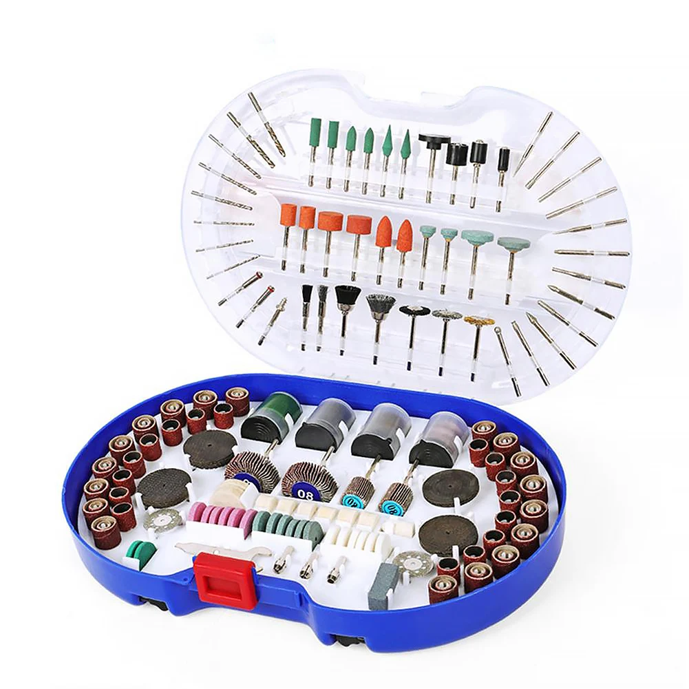 

276PCS Electric Mini Drill Bit Kit Abrasive Rotary Tool Accessories Diamond Cutting Discs Sanding Grinding Set for Dremel Tools
