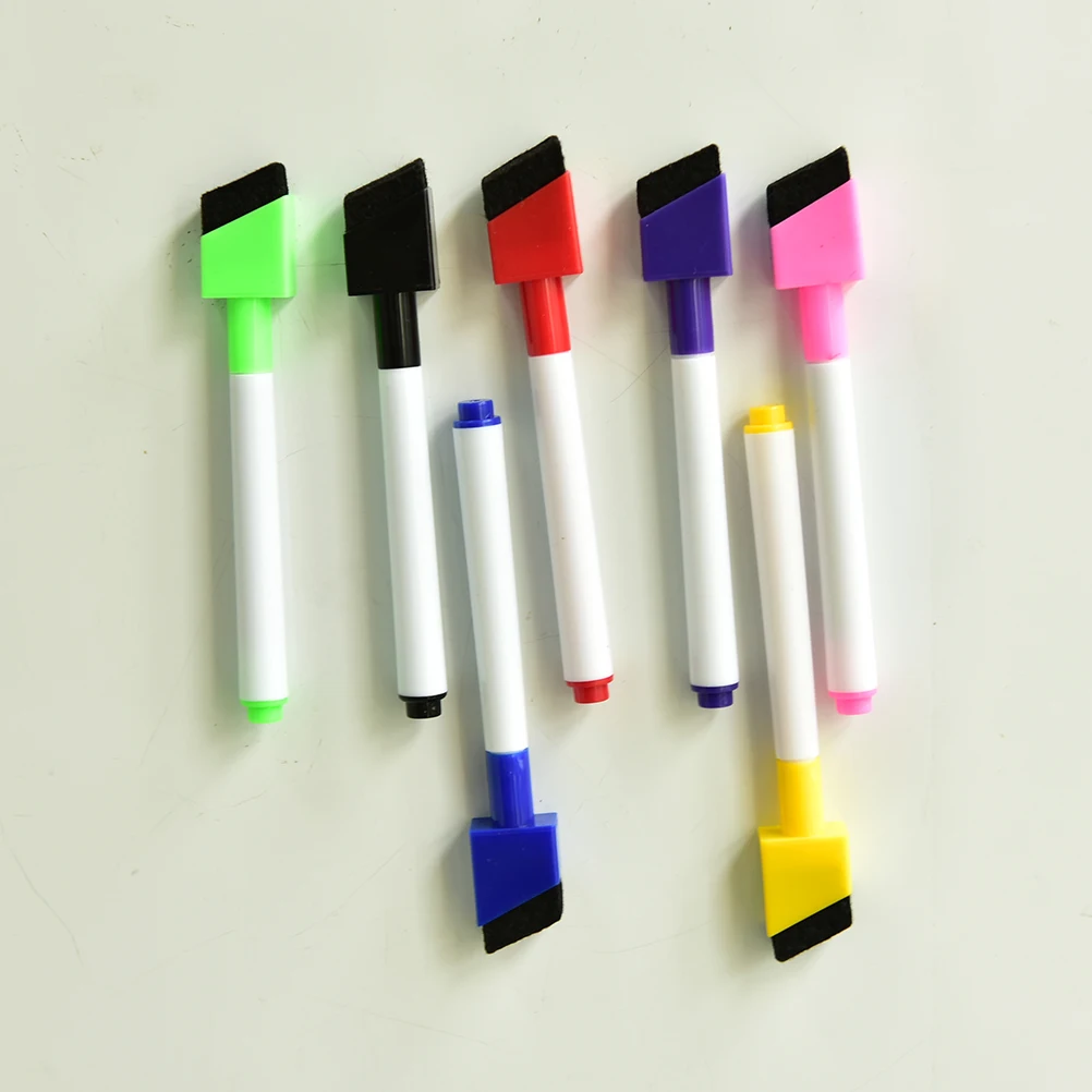 

5 шт./лот, магнитная ручка для белой доски, стираемые маркеры для сухой белой доски, магнитный встроенный ластик, офисные и школьные принадле...