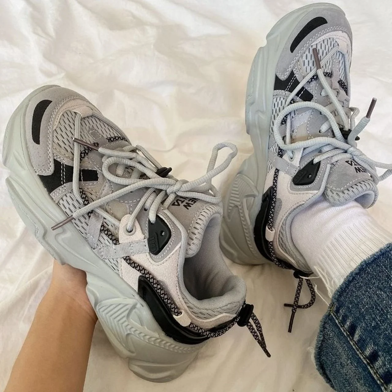 

Кроссовки женские, удобные, дышащие, сетчатые, зимние, на толстой подошве, 2021