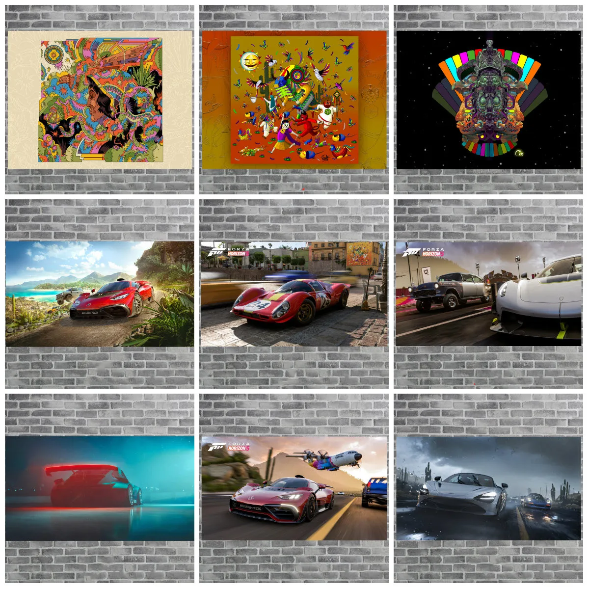 Игровой постер Forza Horizon 5 подвесная картина гоночный спортивный автомобиль холст