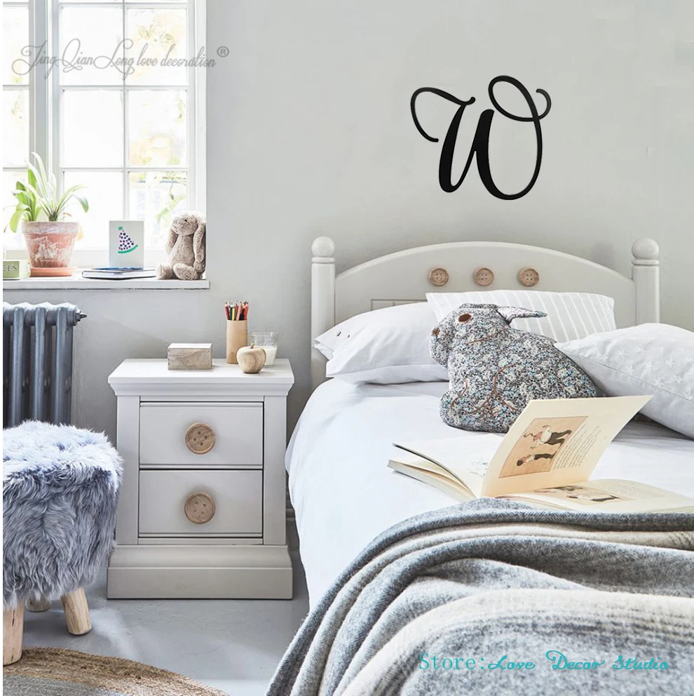 Буквы Uppercase W | 20-дюймовый деревянный пейзаж столиковые буквы для детской комнаты