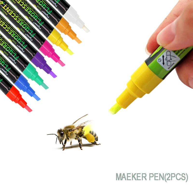 Buy 2 Pcs Plastic Beekeeping Marker Pen set 8 Color Queen Beekeeper Marking Bees Tools Mark Marks Bee Liquid Chalk on